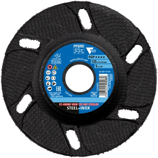 PFERD CC-GRIND VIEW Grinding Disc 125mm SGP STEELOX
